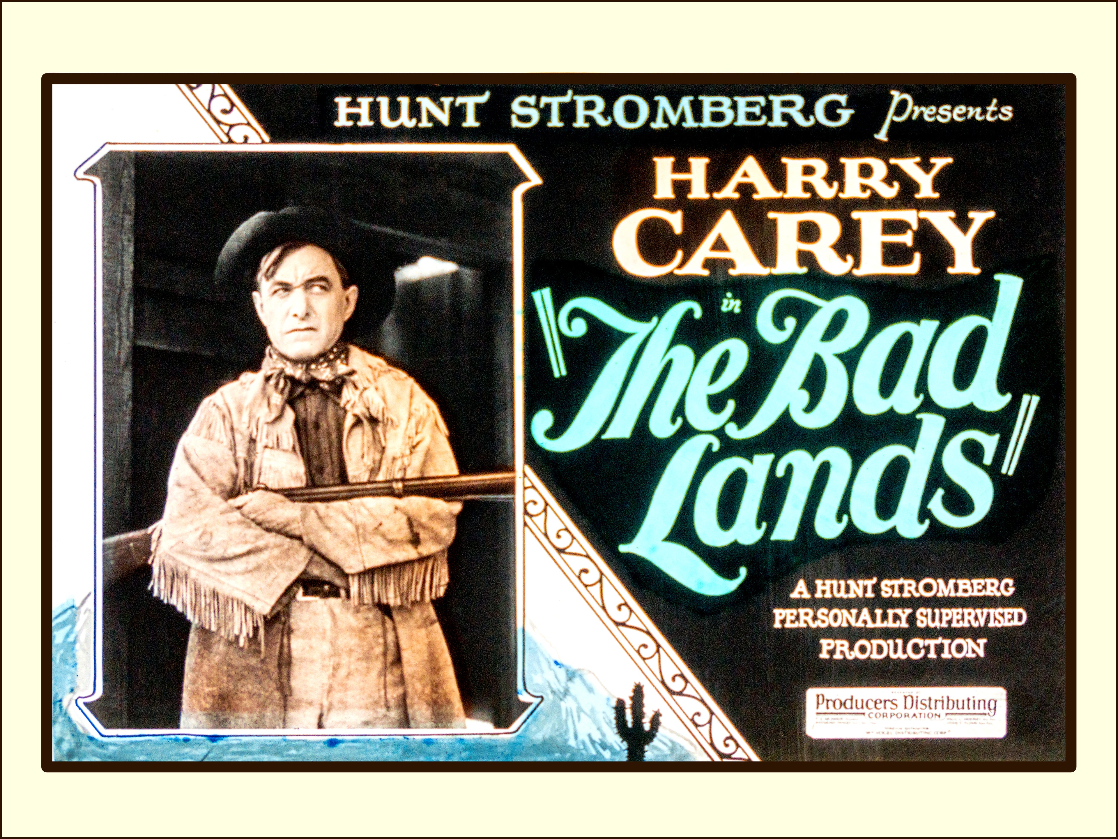 The Bad Lands — Restored Vintage Lantern Slide Print