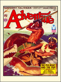 Adventure Magazine July 1943 Shark Cover — Restored Vintage Pulp Print