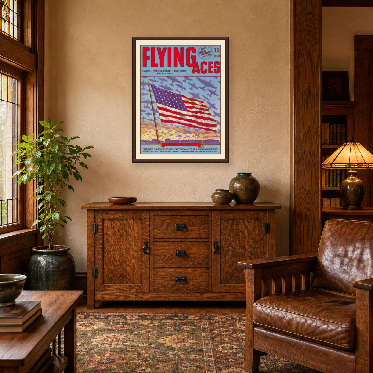 United We Stand  —  Flying Aces Magazine Pulp Print