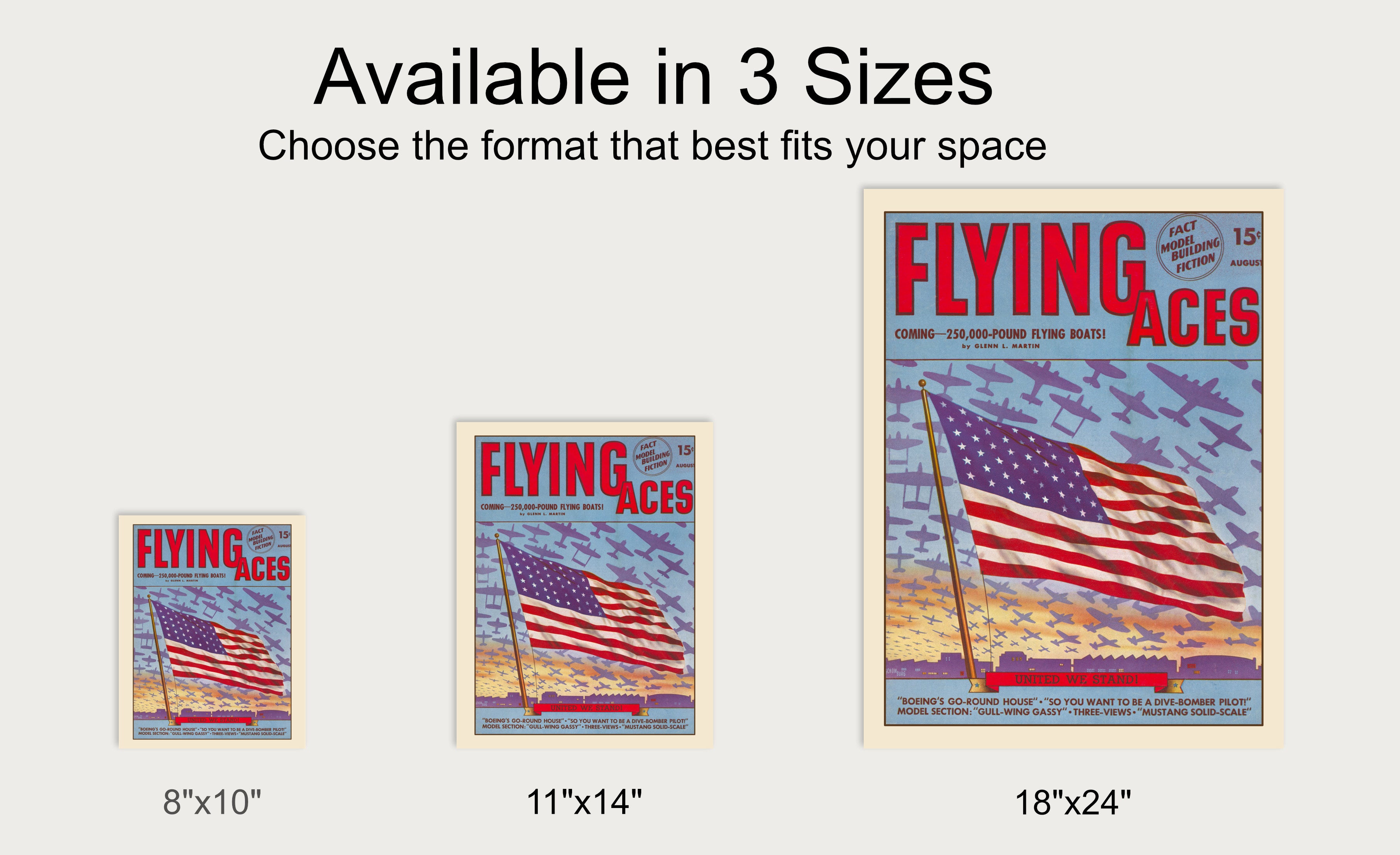 United We Stand  —  Flying Aces Magazine Pulp Print