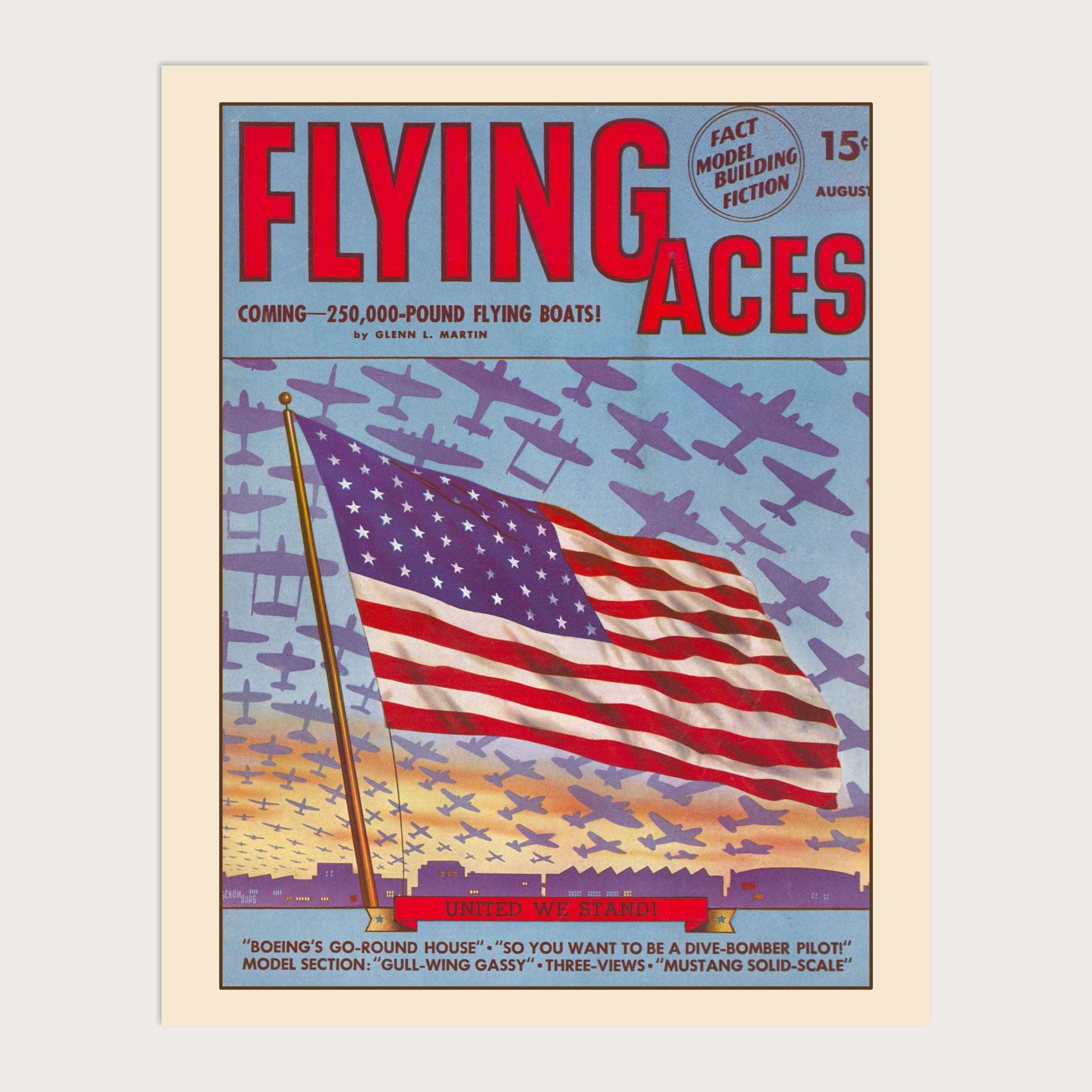 United We Stand  —  Flying Aces Magazine Pulp Print