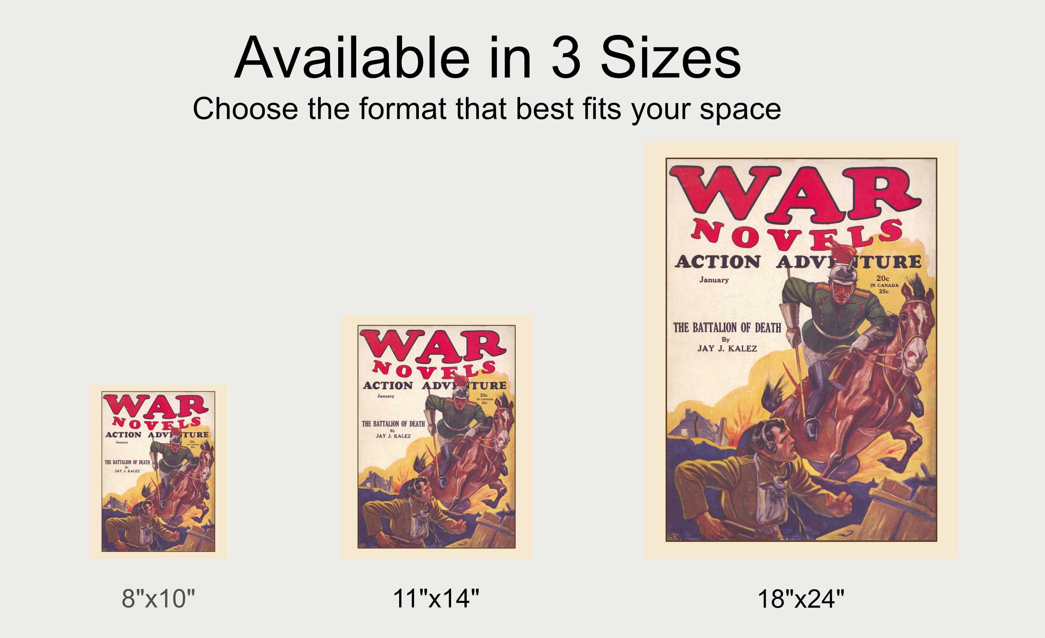 The Battalion of Death — War Novels Magazine Pulp Print