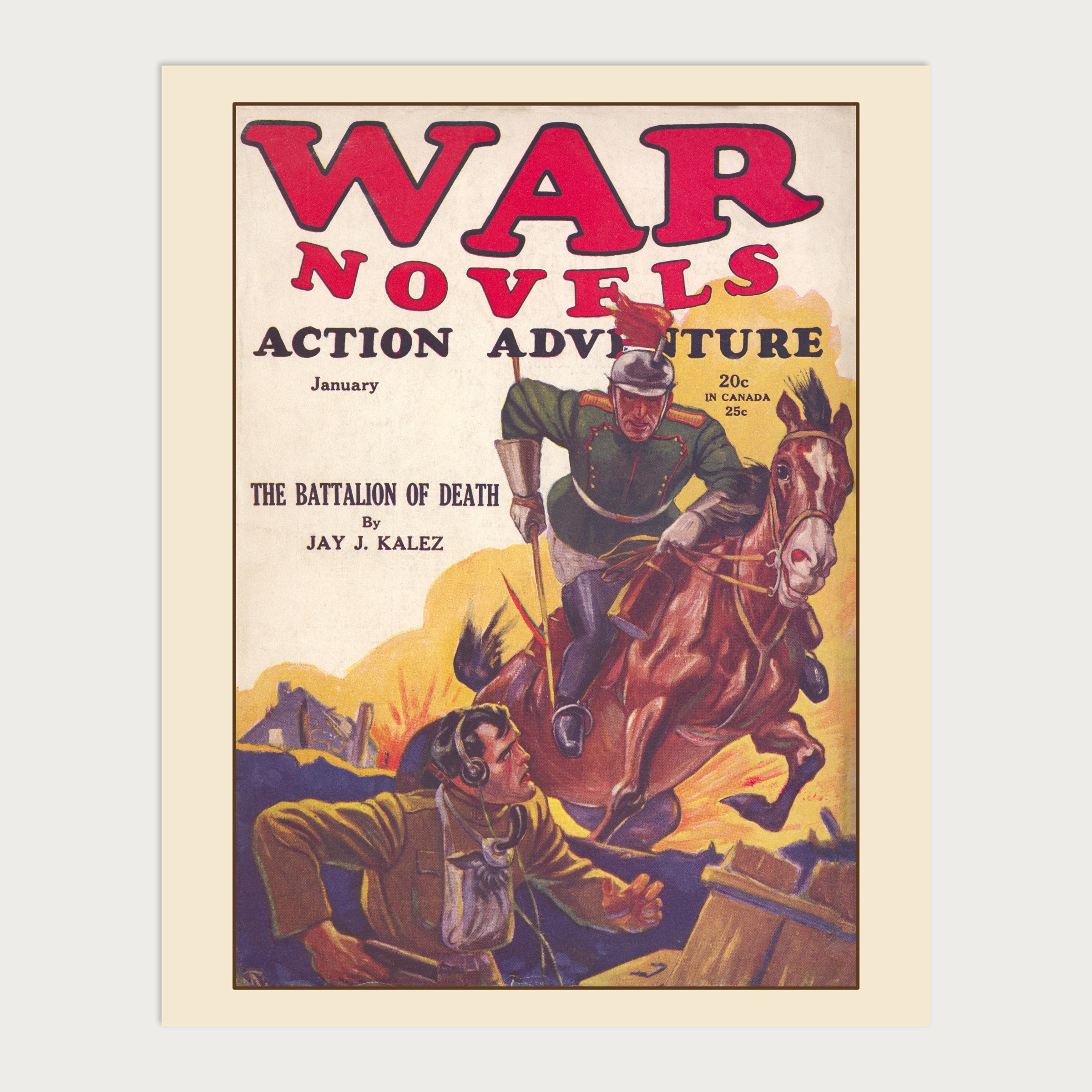 The Battalion of Death — War Novels Magazine Pulp Print