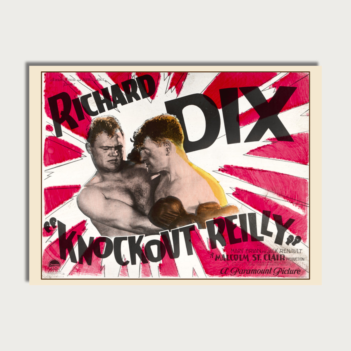 Knockout Reilly — Richard Dix Restored Vintage Lantern Slide Print