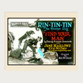 Rin Tin Tin, Find Your Man — Restored Vintage Lantern Slide Print