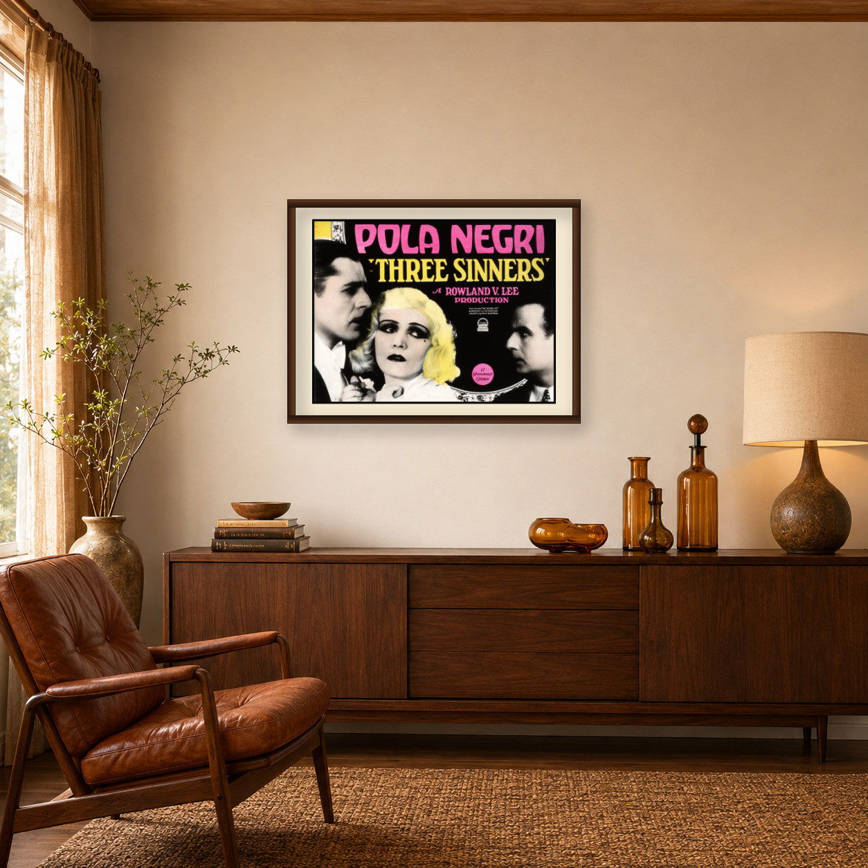 Three Sinners — Pola Negri Restored Vintage Lantern Slide Print
