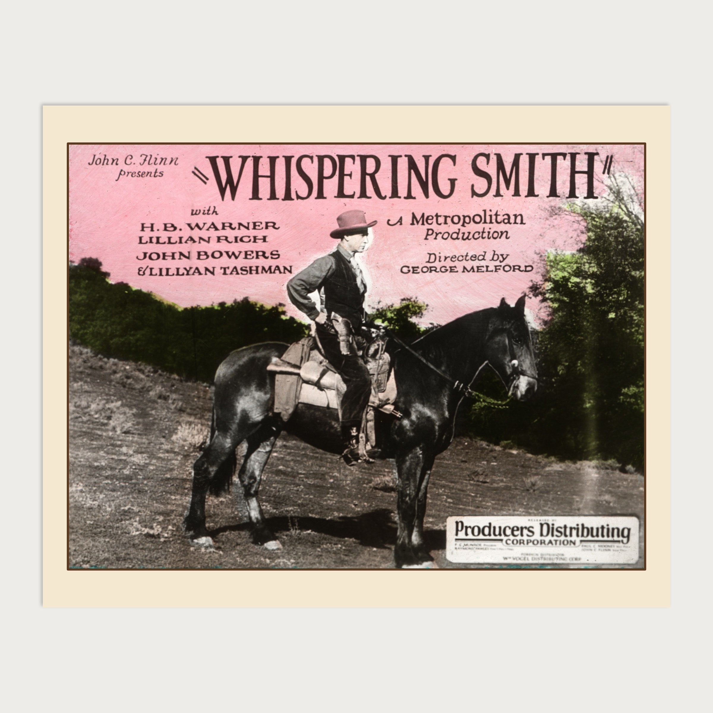 Whispering Smith — H. B. Warner Silent Film Lantern Slide Print