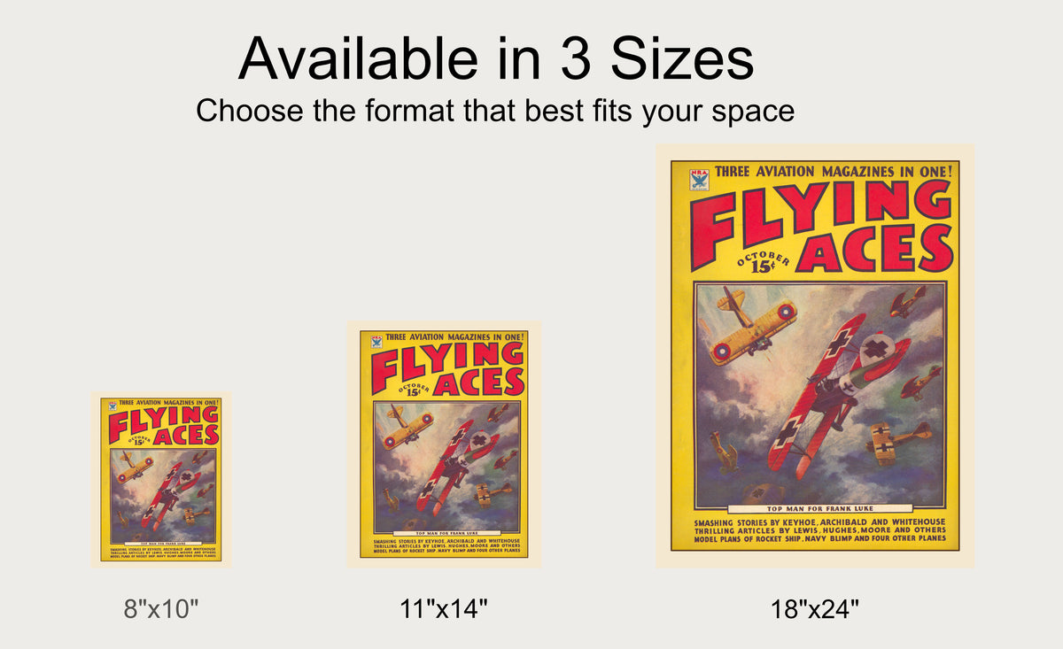 Flying Aces October 1934: Top Man for Frank Luke — Restored Vintage Pulp Print