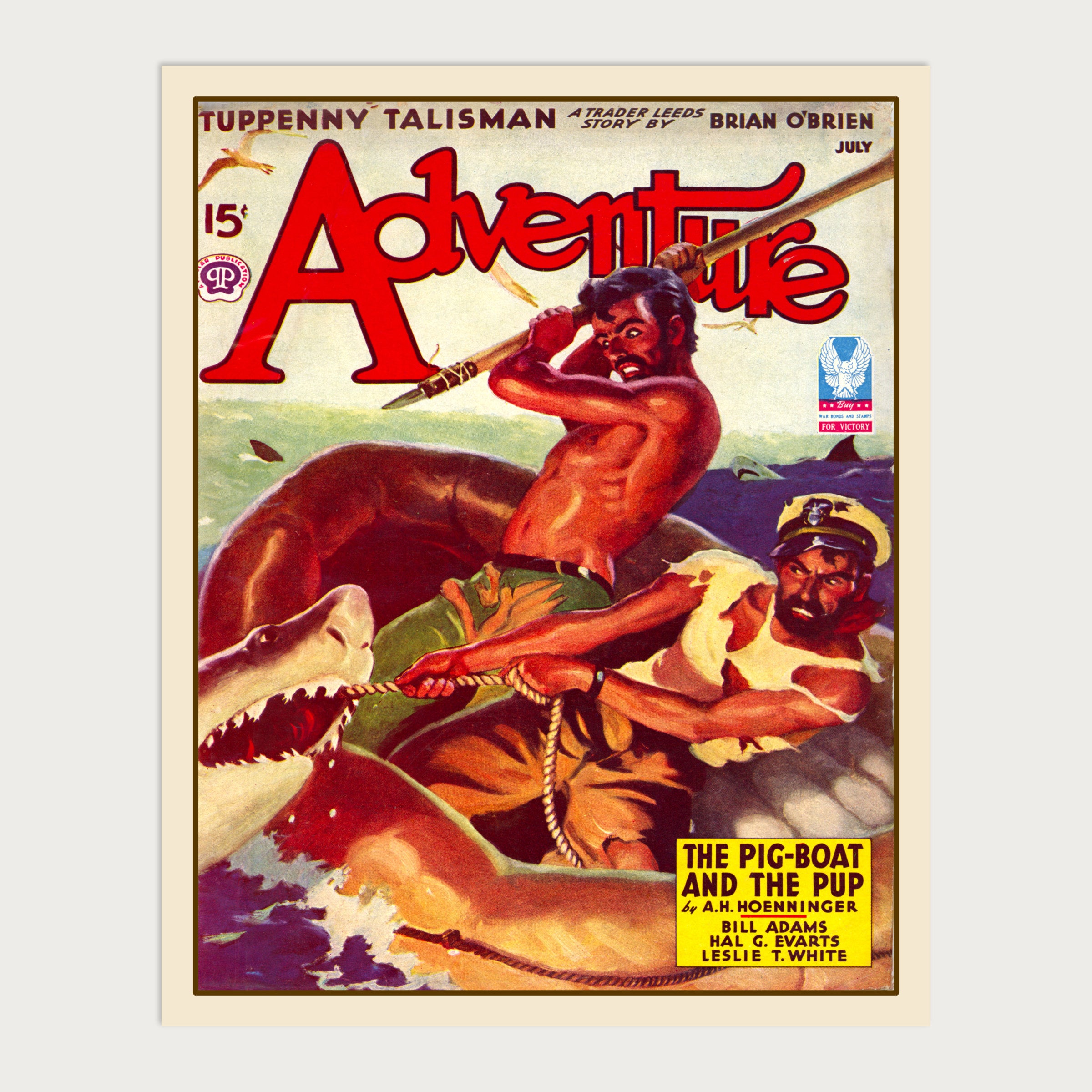 The Pig-Boat and the Pup — Adventure Magazine Pulp Print