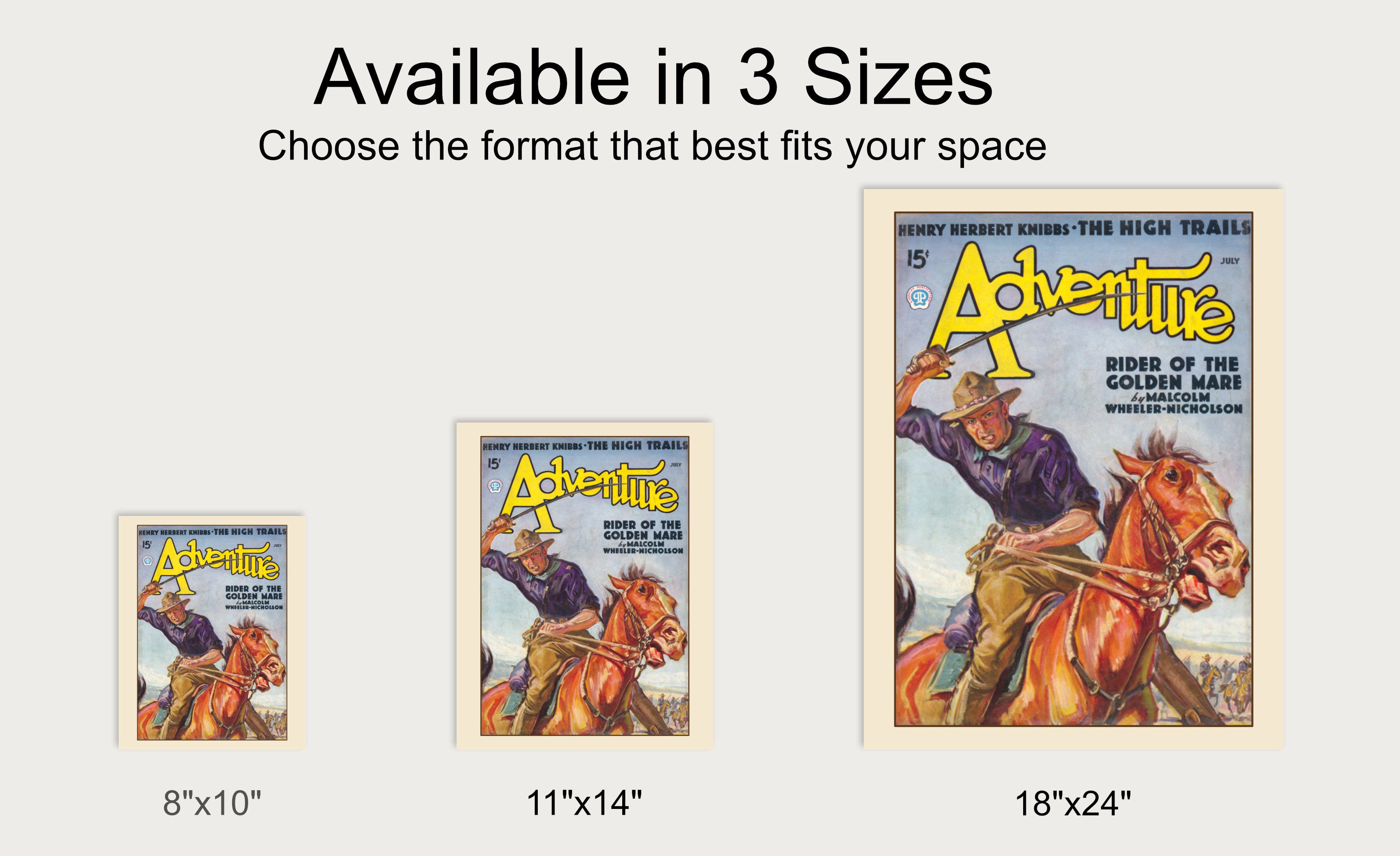 Rider of the Golden Mare Cavalry - Adventure Magazine Pulp Print