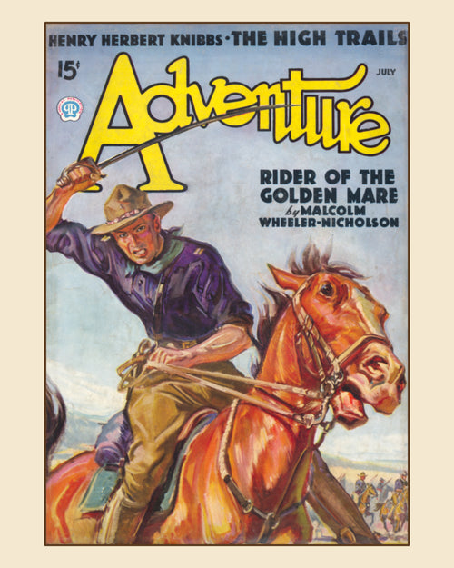 Adventure July 1936 - Rider of the Golden Mare Cavalry Pulp Print